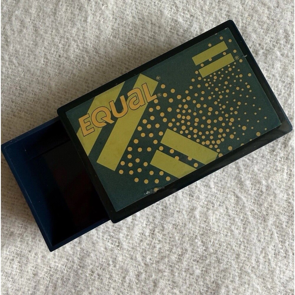 Vintage Equal Pocket Packet Holder Navy Blue Plastic 1980s Retro Purse Accessory